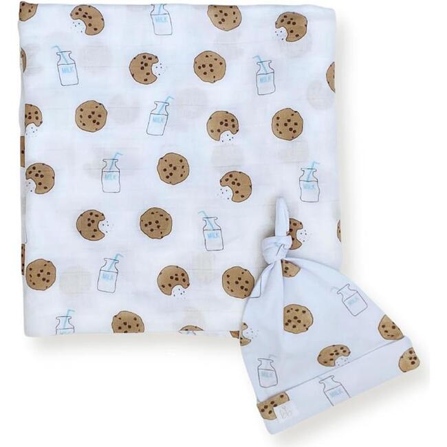Bamboo Muslin Swaddle Blanket & Topknot Set, Cookie Craze - Swaddles - 1 - zoom