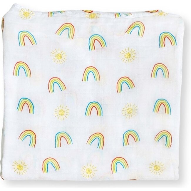 Bamboo Muslin Swaddle Blanket, Over the Rainbow