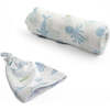 Bamboo Muslin Swaddle Blanket & Topknot Set, Under the Sea - Swaddles - 5