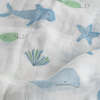 Bamboo Muslin Swaddle Blanket & Topknot Set, Under the Sea - Swaddles - 6 - thumbnail