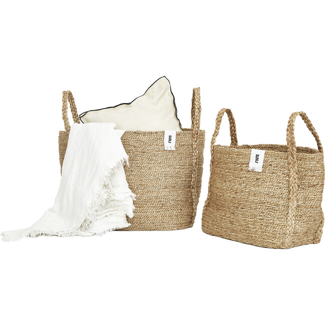 Maya Large Wide Jute Basket, Natural - Storage - 3