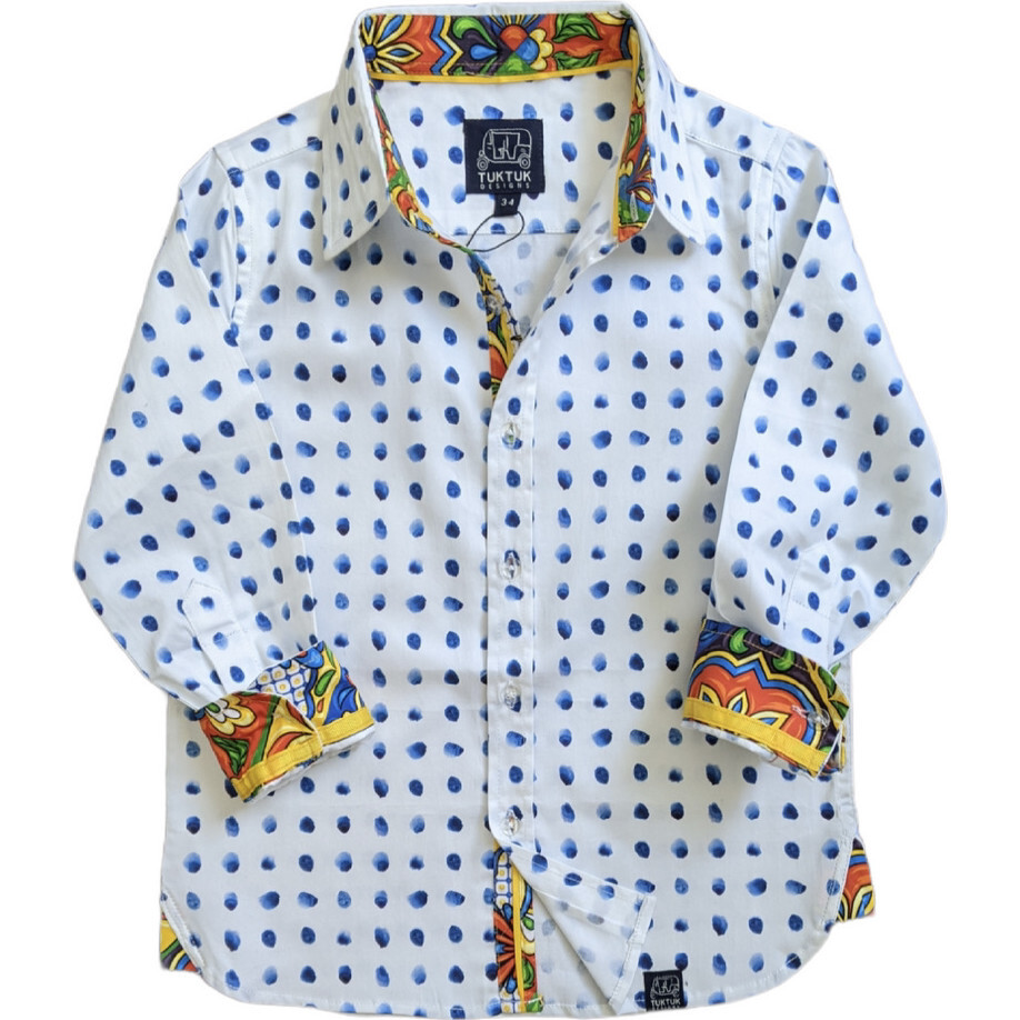 Long Sleeve Shirt, Watercolor Dots - Shirts - 1