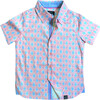 Short Sleeve Shirt, Ikat in Pink - Shirts - 1 - thumbnail