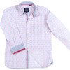 Long Sleeve Shirt, Ikat in Pink - Shirts - 1 - thumbnail