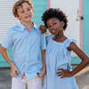 Short Sleeve Shirt, Greek Key in Ocean - Shirts - 3