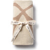 Bow Logo Knit Baby Blanket, Neutral And Taupe - Blankets - 1 - thumbnail