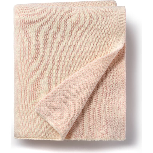 Bow Logo Knit Baby Blanket, Pink - Blankets - 3