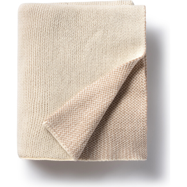 Bow Logo Knit Baby Blanket, Neutral And Taupe - Blankets - 3