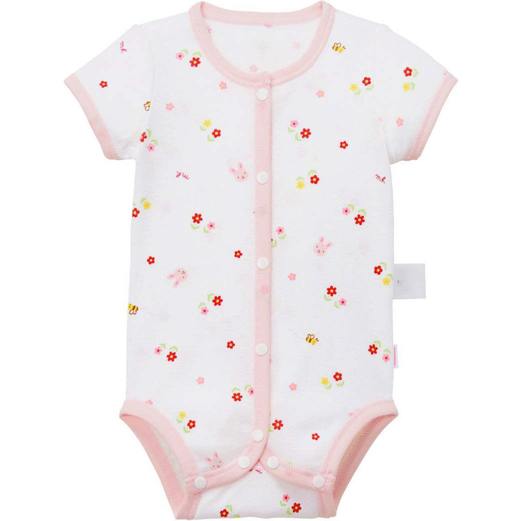 Short-Sleeve Onesie Bodysuit, Pink - Onesies - 1