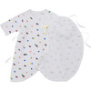 Kimono-Style Hadagi Bodysuit, Blue - Onesies - 3