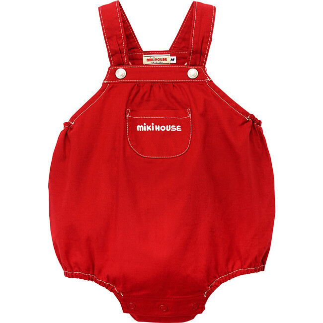 Denim Rompers, Red - Rompers - 1
