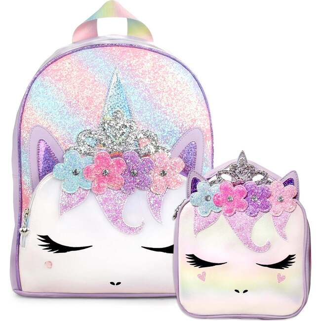 Miss Gwen Ombre Glitter Large Backpack And Lunch Bag Set, Multi - Backpacks - 1