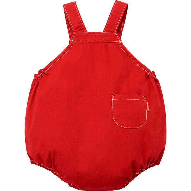 Denim Rompers, Red - Rompers - 2