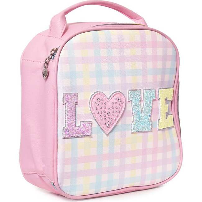 LOVE Gingham Large Backpack And Lunch Bag Set, Cotton Candy - Backpacks - 3