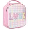 LOVE Gingham Large Backpack And Lunch Bag Set, Cotton Candy - Backpacks - 3