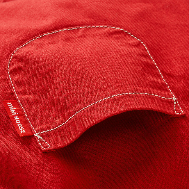 Denim Rompers, Red - Rompers - 9