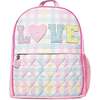 LOVE Gingham Large Backpack And Lunch Bag Set, Cotton Candy - Backpacks - 4