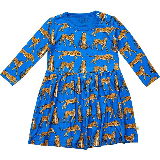 Cheetah Dress, Blue - Dresses - 1