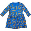 Cheetah Dress, Blue - Dresses - 1 - thumbnail