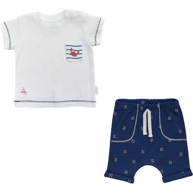 Little Sailor Pocket Outfit, White - Mixed Apparel Set - 1