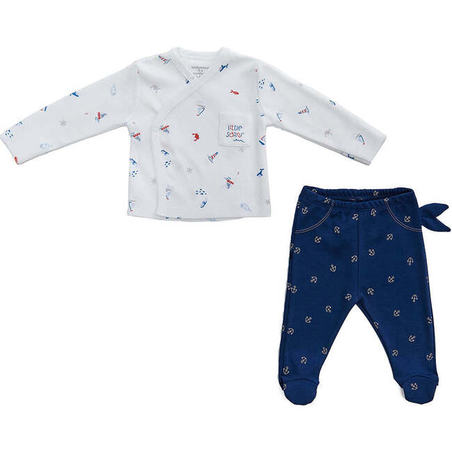 Little Sailor Kimono Outfit, White
