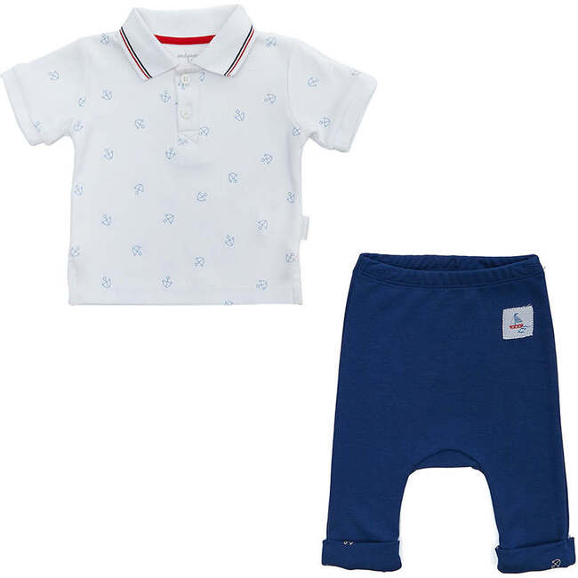 Little Sailor Polo Outfit, White