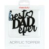 Best Dad Ever Acrylic Topper, Black - Party Accessories - 1 - thumbnail