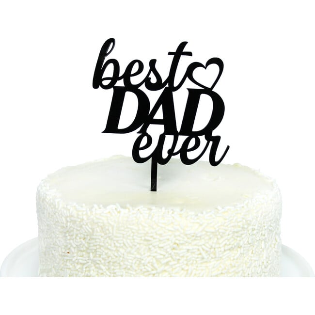 Best Dad Ever Acrylic Topper, Black - Party Accessories - 2