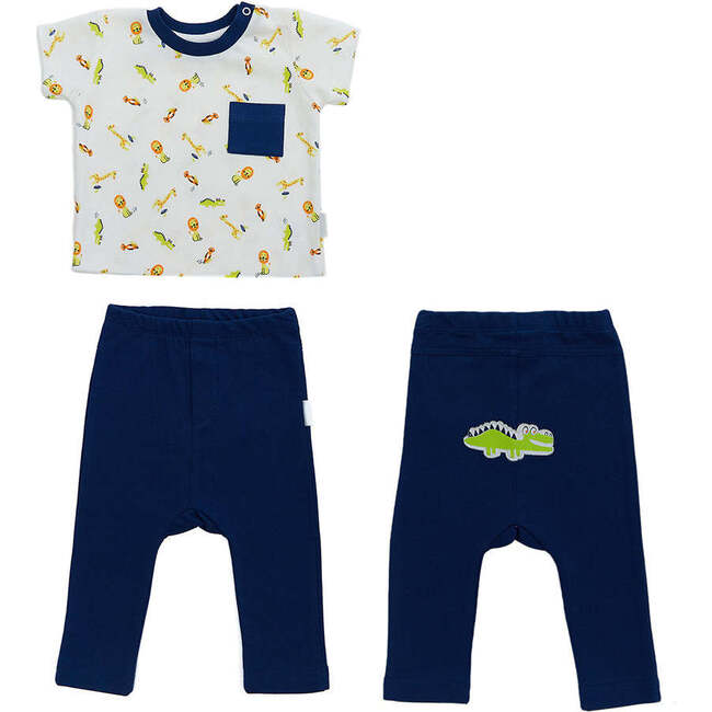 Croc Pocket Outfit, White - Mixed Apparel Set - 1