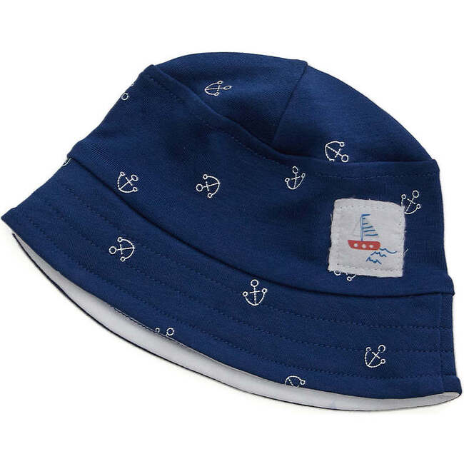 Anchor Print Hat, Navy