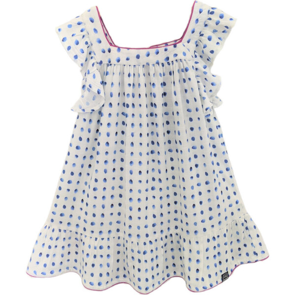 Flutter Sleeve Dress, Watercolor dots - TukTuk Designs Dresses | Maisonette