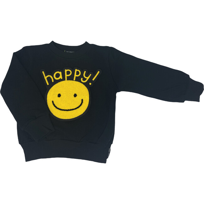 Happy Sweatshirt, Super Duper Black - Sweatshirts - 1