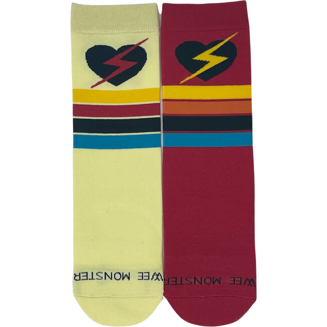 Heart Socks, Red and Cream - Socks - 1
