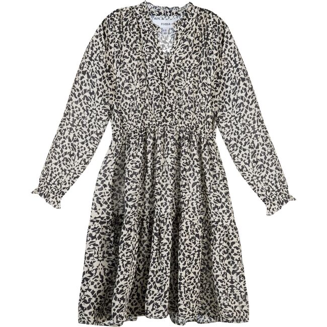 Sienna Kids Dress, Black and White Forest