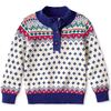 Scott Fairisle Sweater, Off White - Sweaters - 1 - thumbnail