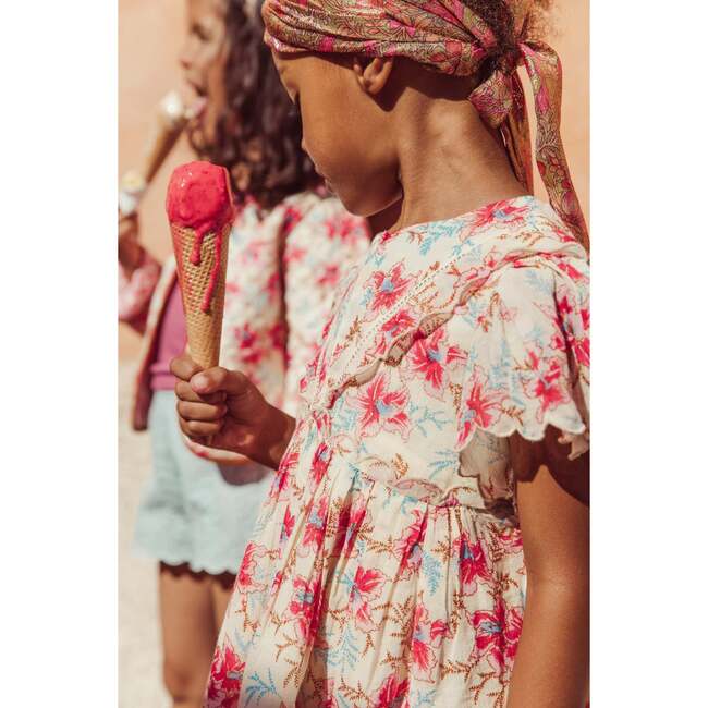 Raspberry Flowers Siloe Dress, Multicolor - Dresses - 3