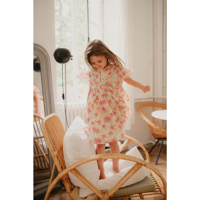 Raspberry Flowers Siloe Dress, Multicolor - Dresses - 4