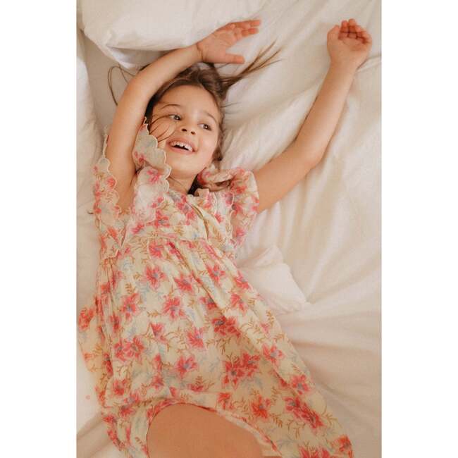 Raspberry Flowers Siloe Dress, Multicolor - Dresses - 5