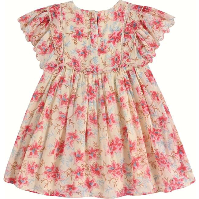 Raspberry Flowers Siloe Dress, Multicolor - Dresses - 6