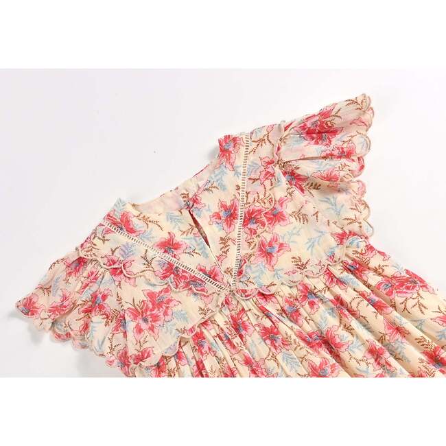 Raspberry Flowers Siloe Dress, Multicolor - Dresses - 7