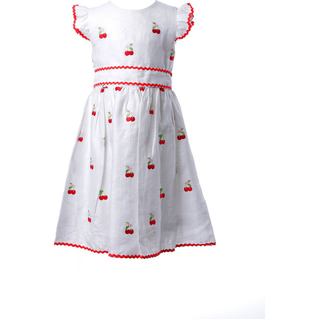 Cherry Dress, White - Dresses - 1