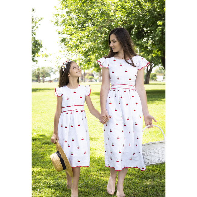 Cherry Dress, White - Dresses - 4