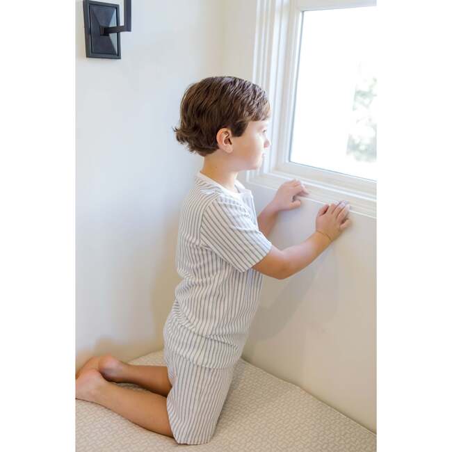 Charles Boys' Pima Cotton Short Set, Springtime Stripe - Loungewear - 4