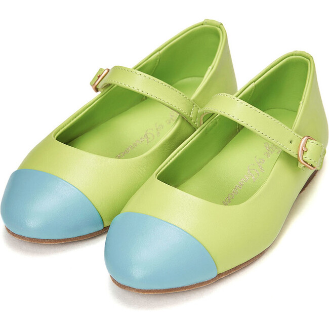 Bebe Leather 2.0 Mary Janes, Green & Blue