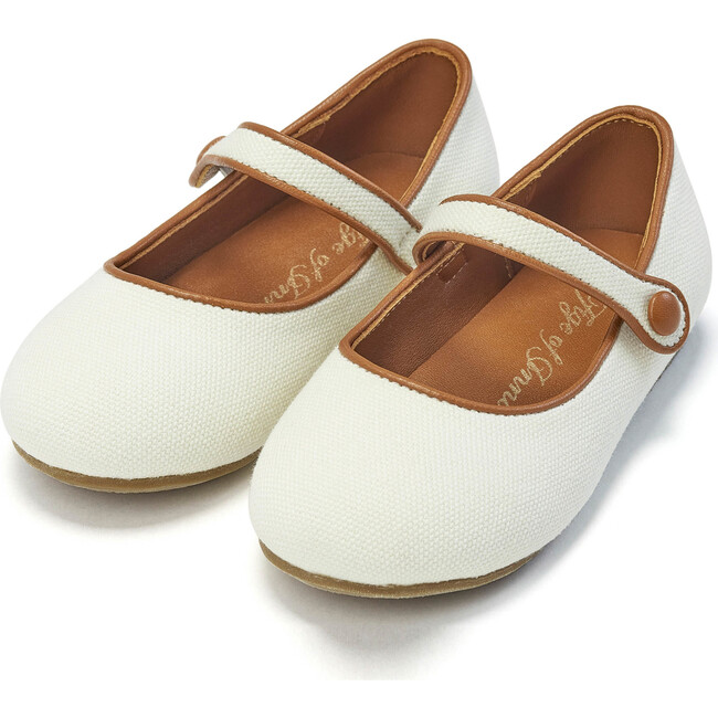Bianca Mary Janes, White & Brown