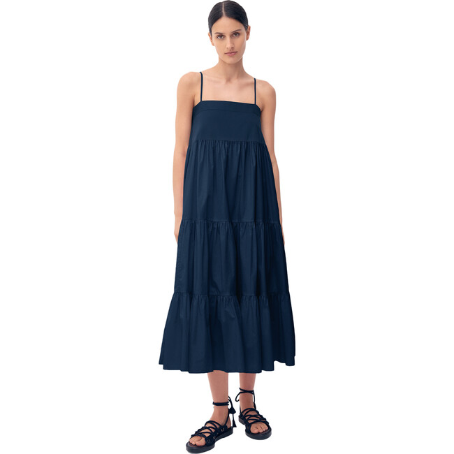 Women's Violet Tiered Dress, Indigo - Dresses - 1