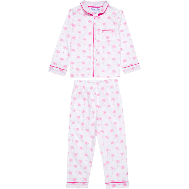 Kid's  Palm Tree Long  Set, Pink