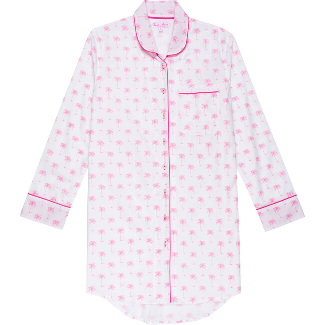 Women's Palm Tree Night Shirt, Pink