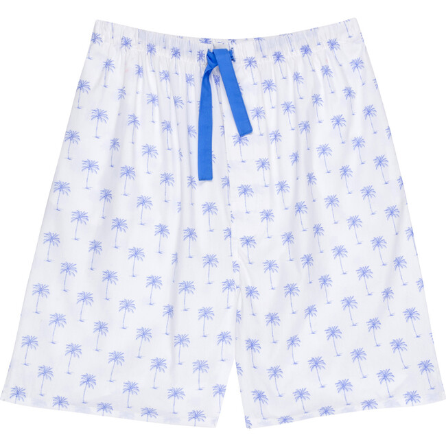 Men's Palm Tree Sleep Shorts, Blue