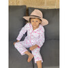 Kid's  Palm Tree Long  Set, Pink - Pajamas - 2